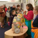 Royal Highland Show, 2017. Lorraine Russell (on right), Fife member, helping out with honey tasting